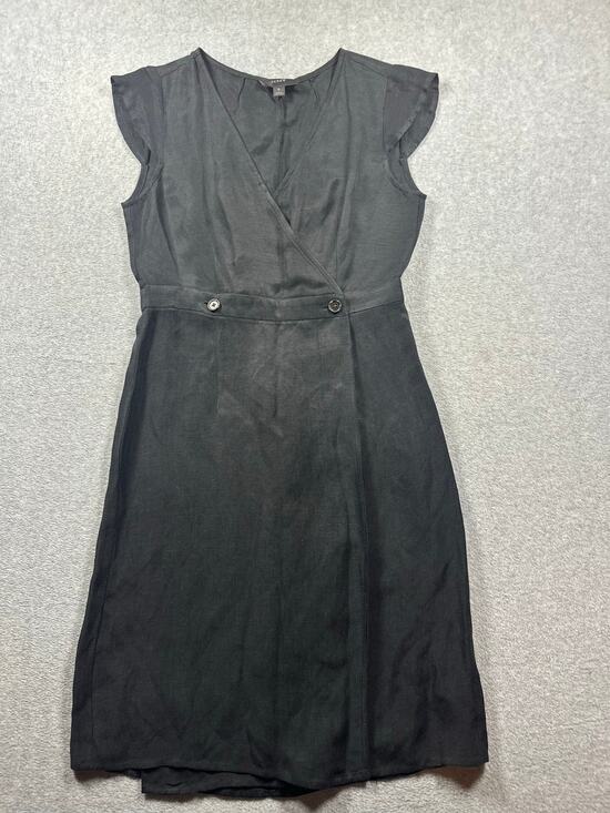 J.Crew Dresses & Skirts - J.Crew Midi Dress Women's Size 6 Black Casual Comfort Sheath Cap Sleeve V-Neck